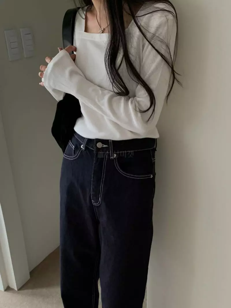 As Thought - Korean Women Fashion - #momslook - Baba Square Tee - 5