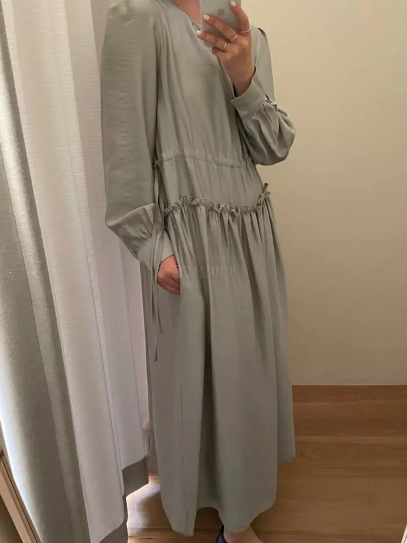 As Thought - Korean Women Fashion - #momslook - Mood Shatin Long One-piece