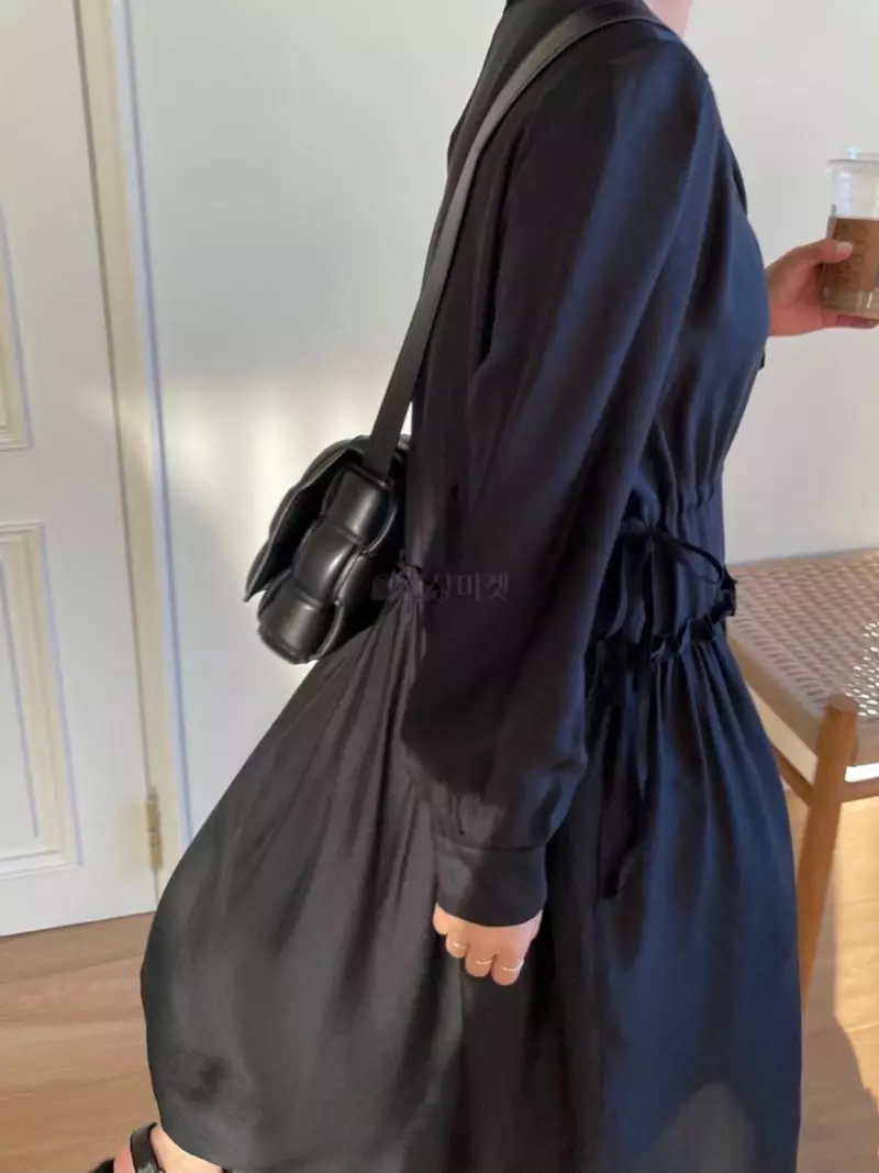 As Thought - Korean Women Fashion - #momslook - Mood Shatin Long One-piece - 5