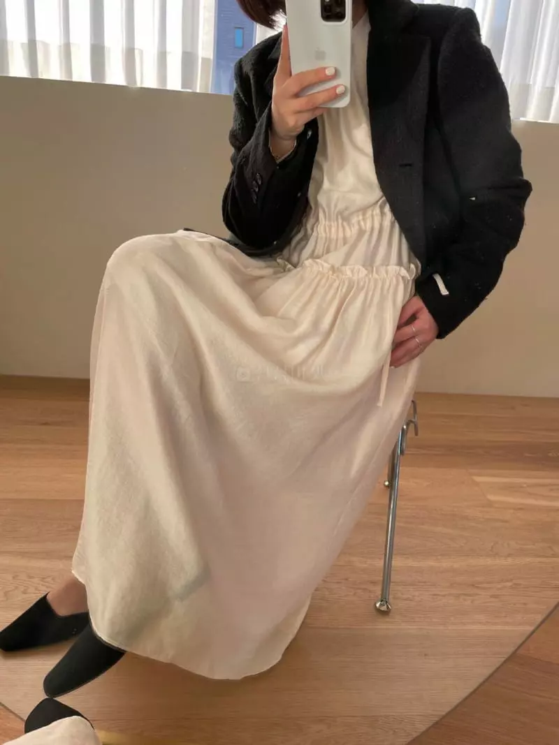 As Thought - Korean Women Fashion - #momslook - Mood Shatin Long One-piece - 6