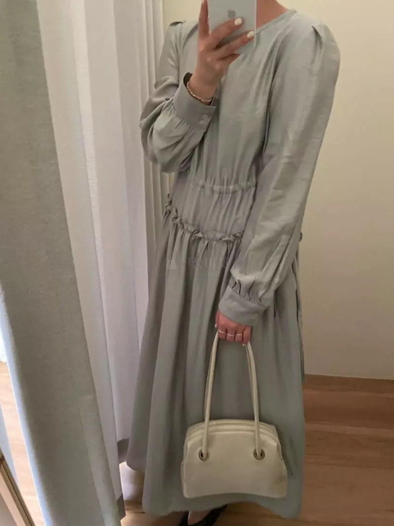 As Thought - Korean Women Fashion - #momslook - Mood Shatin Long One-piece - 7