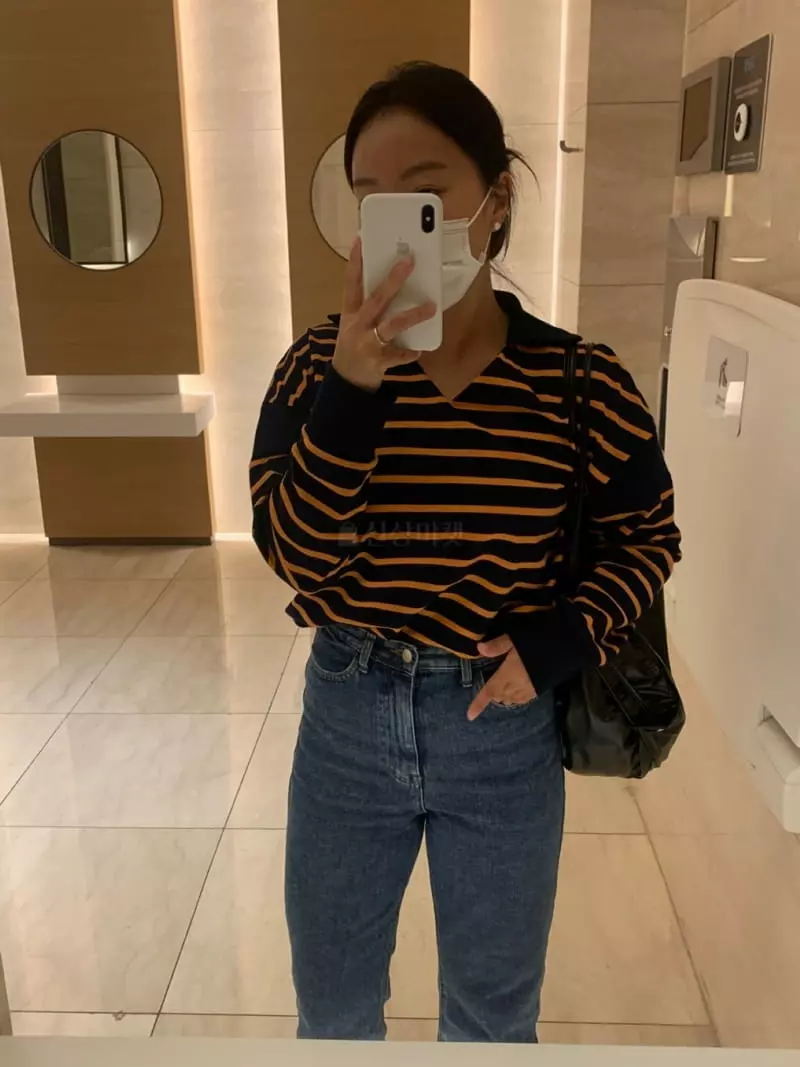 As Thought - Korean Women Fashion - #romanticstyle - Post Stripes Sweatshirt - 9