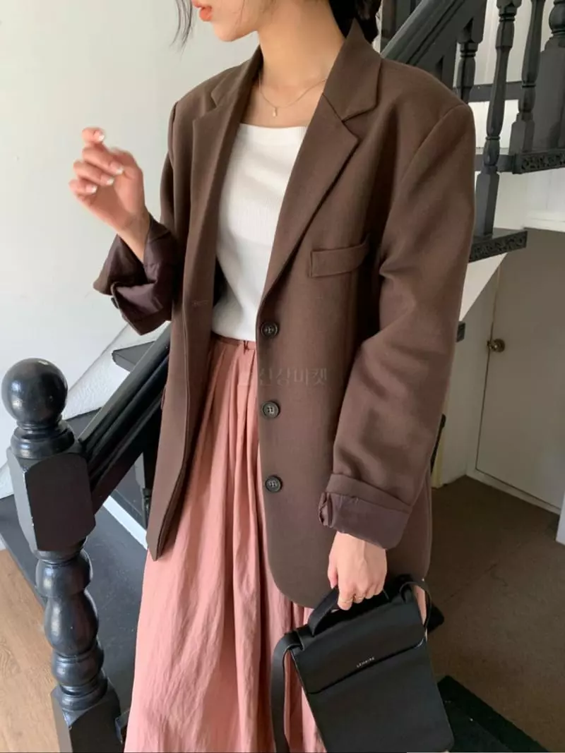 As Thought - Korean Women Fashion - #romanticstyle - Classic Over Jacket - 4