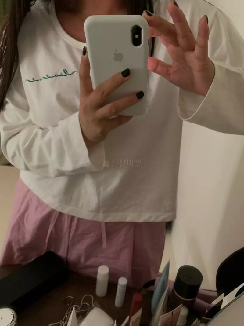 As Thought - Korean Women Fashion - #shopsmall - Love Me Embroidery Tee - 9