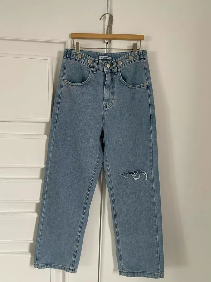 As Thought - Korean Women Fashion - #thatsdarling - Demage Light Blues Jeans - 7