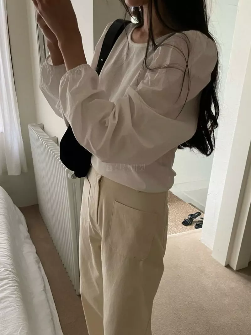 As Thought - Korean Women Fashion - #thelittlethings - Rib Round Puff Tee - 7