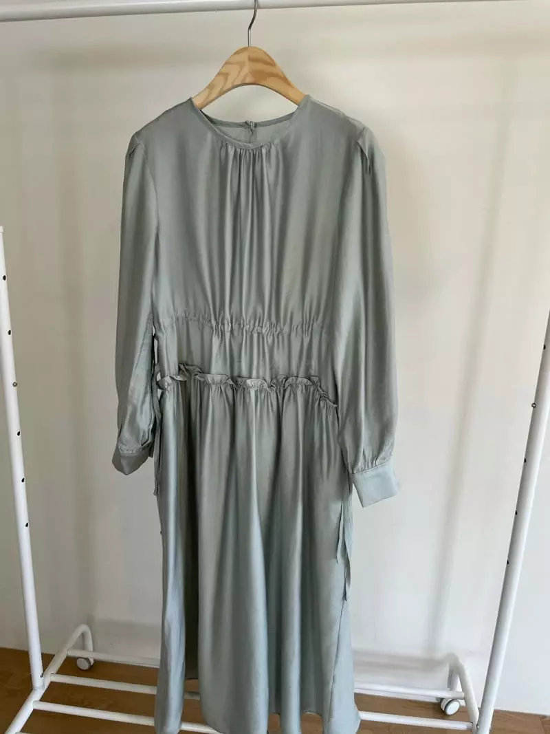 As Thought - Korean Women Fashion - #vintageinspired - Mood Shatin Long One-piece - 9