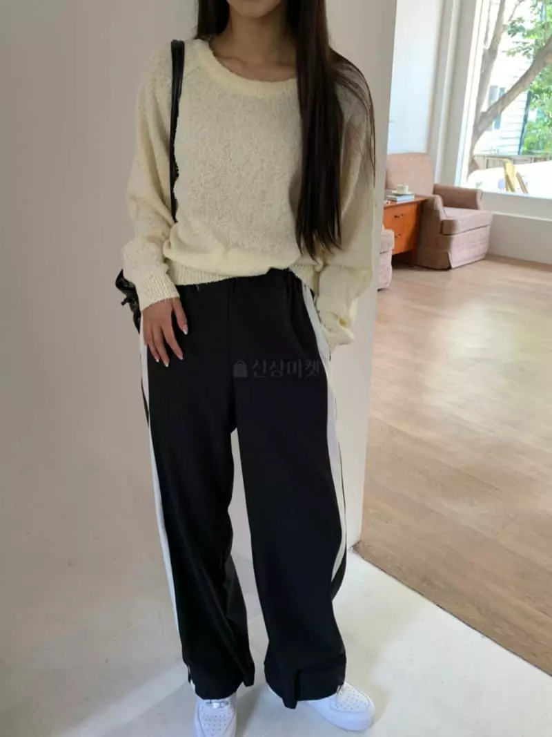 As Thought - Korean Women Fashion - #momslook - Wings Round Knit Tee - 4