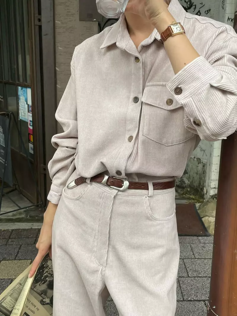Atmosphere - Korean Women Fashion - #momslook - Pigment Rib Shirt - 3