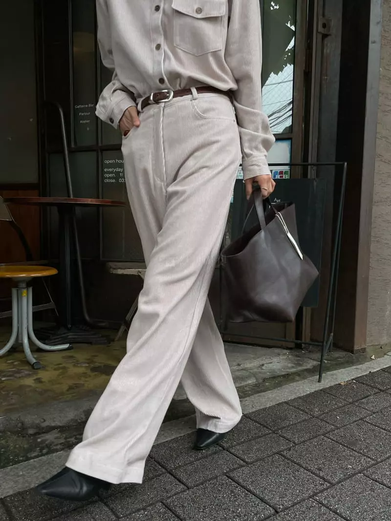 Atmosphere - Korean Women Fashion - #thatsdarling - Pigment Rib Pants - 2