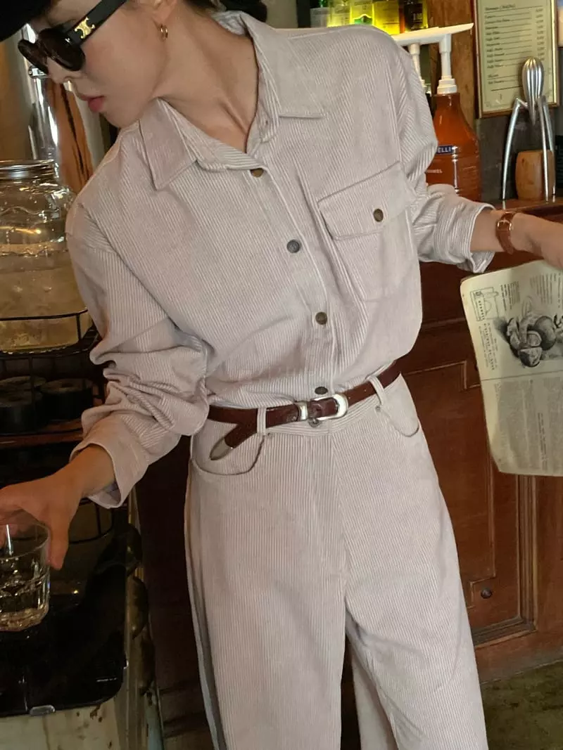 Atmosphere - Korean Women Fashion - #womensfashion - Pigment Rib Shirt - 6