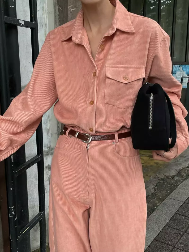 Atmosphere - Korean Women Fashion - #womensfashion - Pigment Rib Shirt - 8