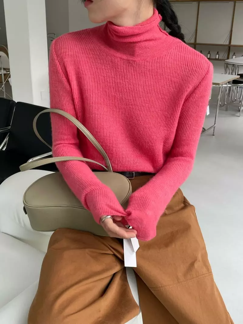 Atmosphere - Korean Women Fashion - #momslook - Baby Turtleneck Tee - 4