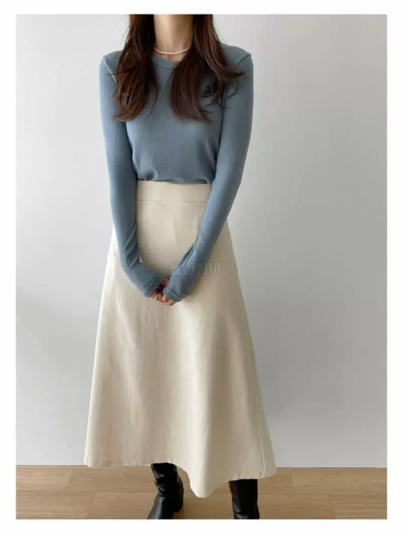 Atthismoment - Korean Women Fashion - #womensfashion - Cream Skirt - 4