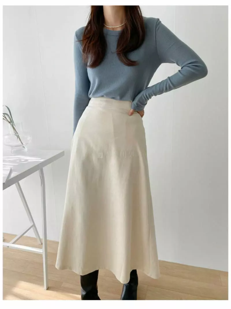 Atthismoment - Korean Women Fashion - #momslook - Cream Skirt - 6
