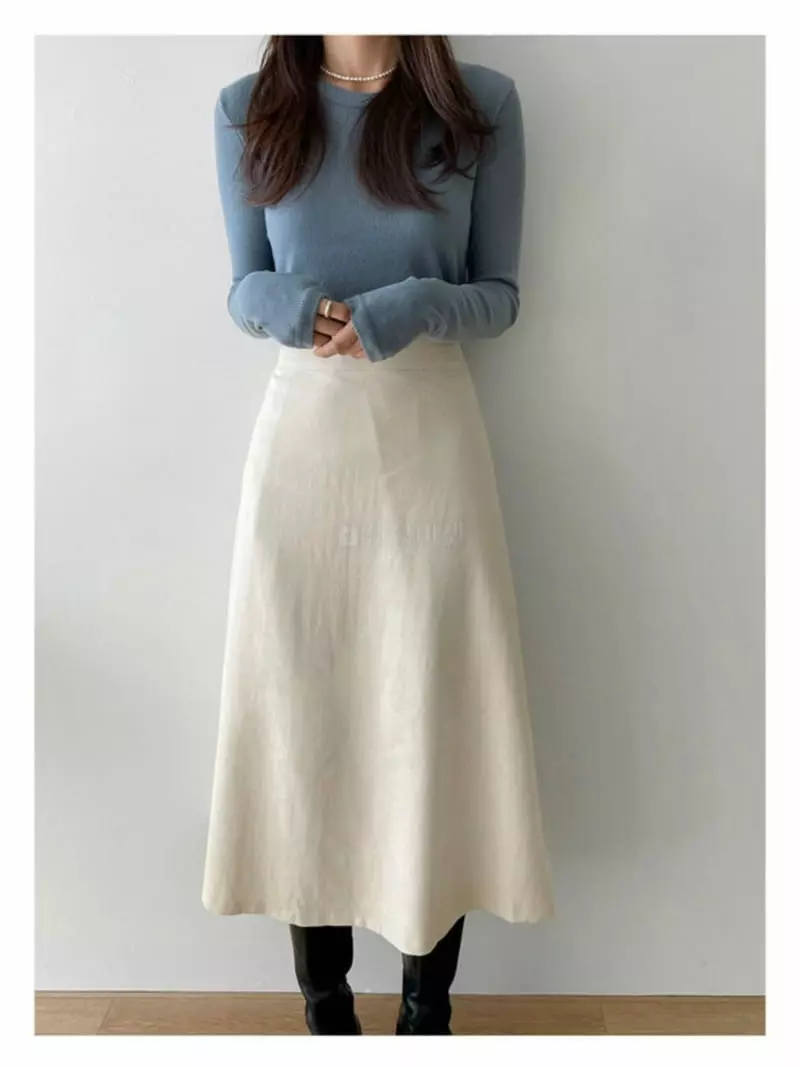 Atthismoment - Korean Women Fashion - #momslook - Cream Skirt - 8