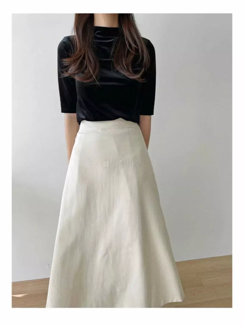 Atthismoment - Korean Women Fashion - #momslook - Velvet Turtleneck Tee