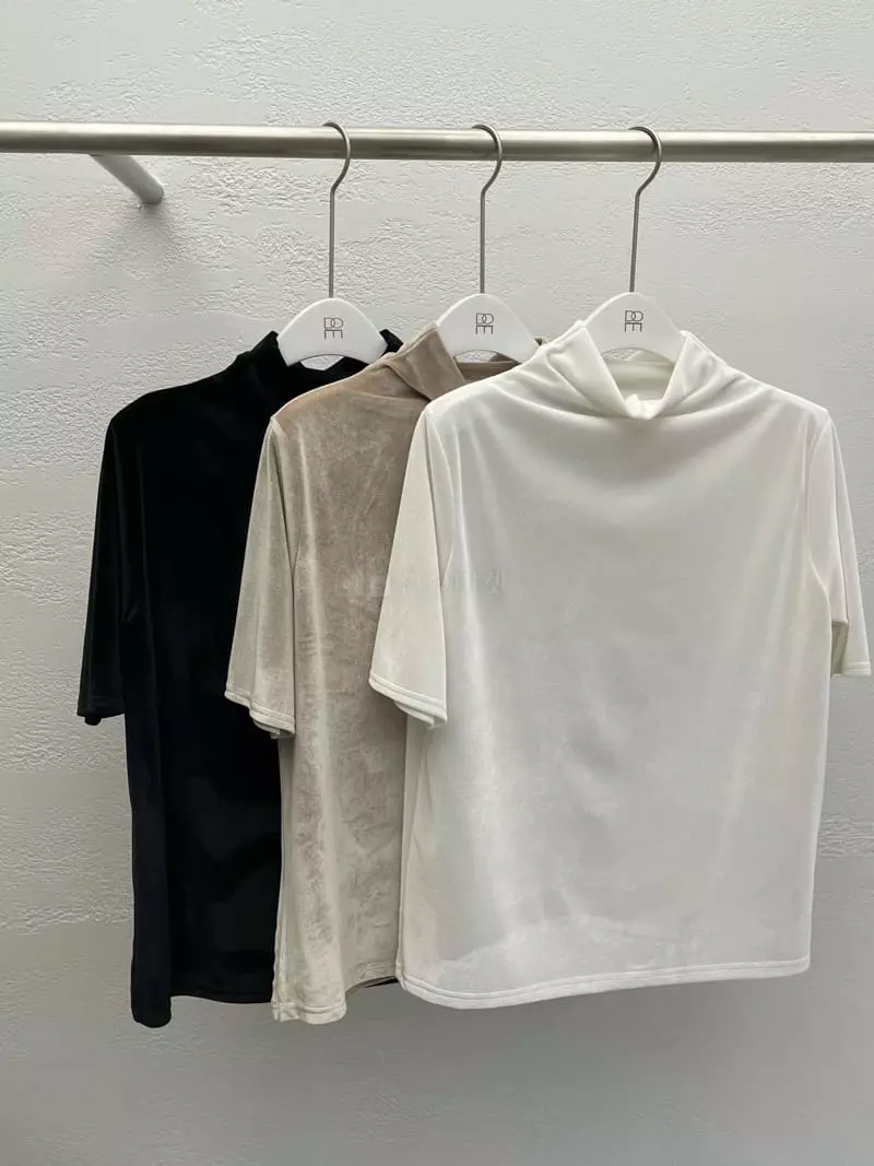 Atthismoment - Korean Women Fashion - #momslook - Velvet Turtleneck Tee - 3