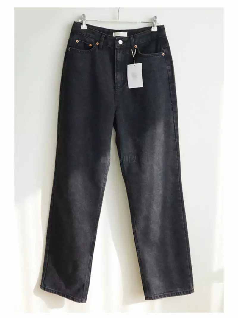 Atthismoment - Korean Women Fashion - #vintagekidsstyle - Fleece Black Jeans - 4