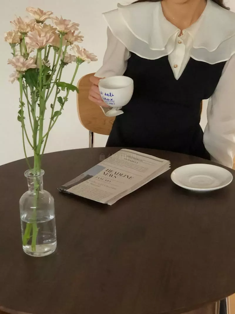 Atthismoment - Korean Women Fashion - #shopsmall - Two Collar Blouse - 2