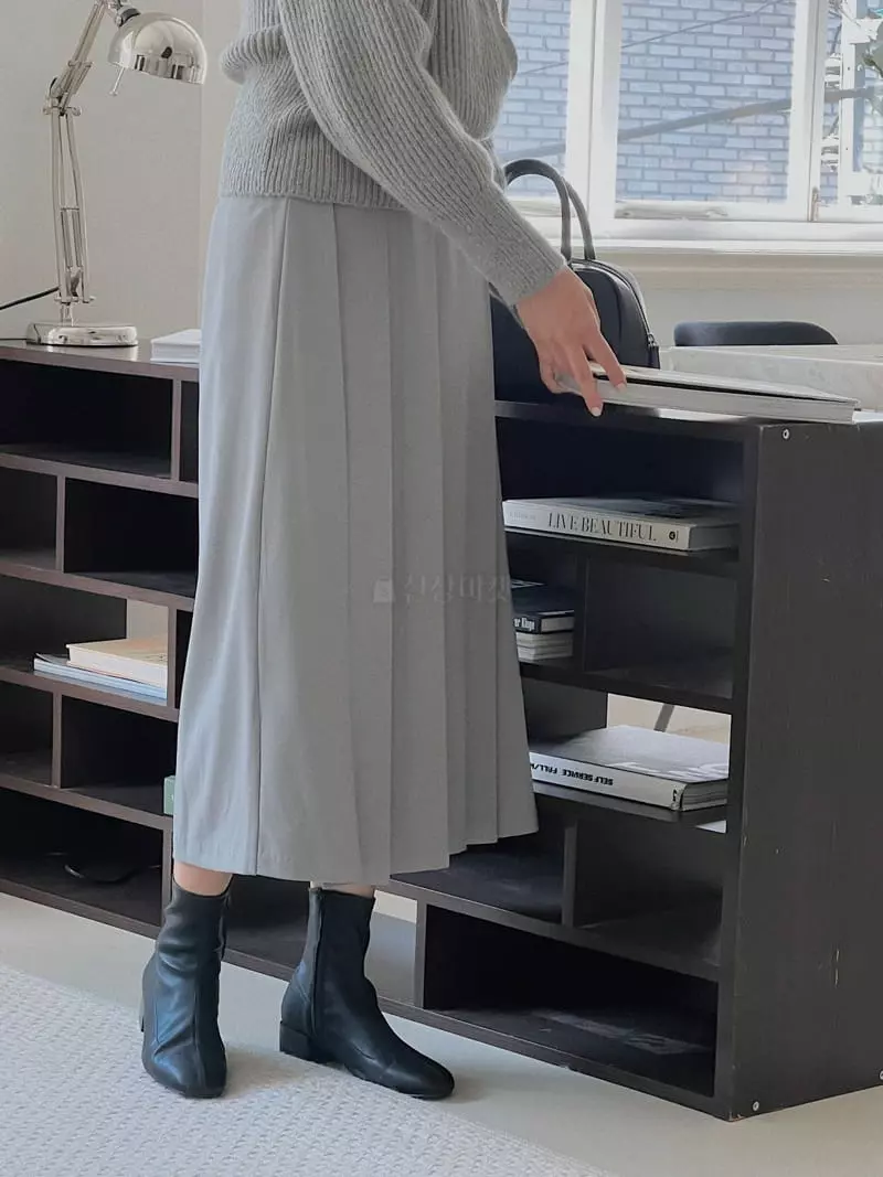 Atthismoment - Korean Women Fashion - #vintagekidsstyle - Franche Wrinkle Skirt - 3