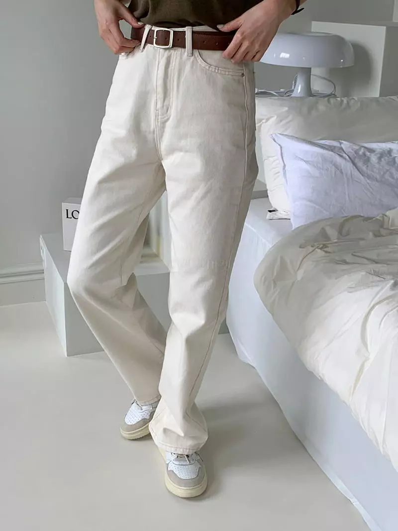 Atthismoment - Korean Women Fashion - #womensfashion - Cream Jeans - 6
