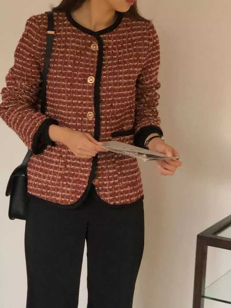 Atthismoment - Korean Women Fashion - #momslook - Autumn Twid Jacket - 4