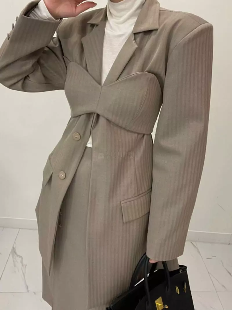 Auver_Fit - Korean Women Fashion - #momslook - Herringbone Top - 2