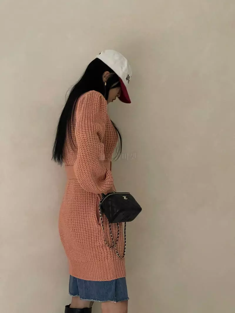 Auver_Fit - Korean Women Fashion - #momslook - Puff Belt One-piece - 7