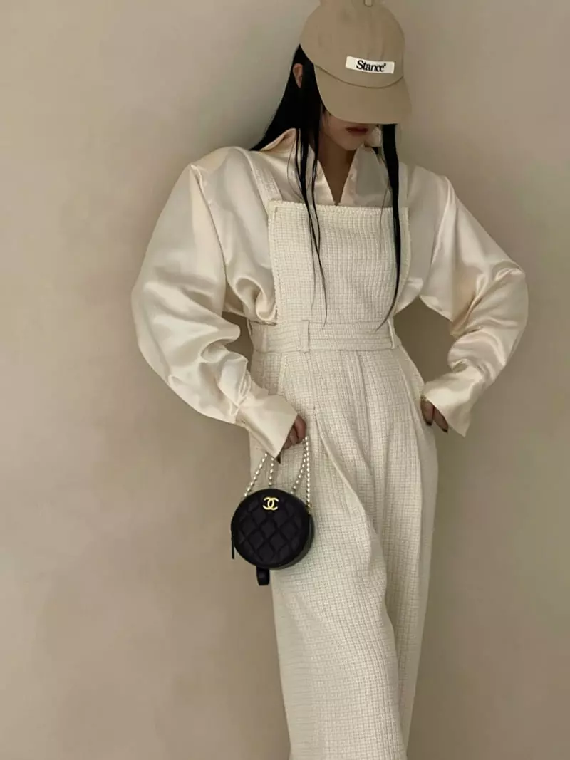 Auver_Fit - Korean Women Fashion - #momslook - Twid Dungarees Pants - 7