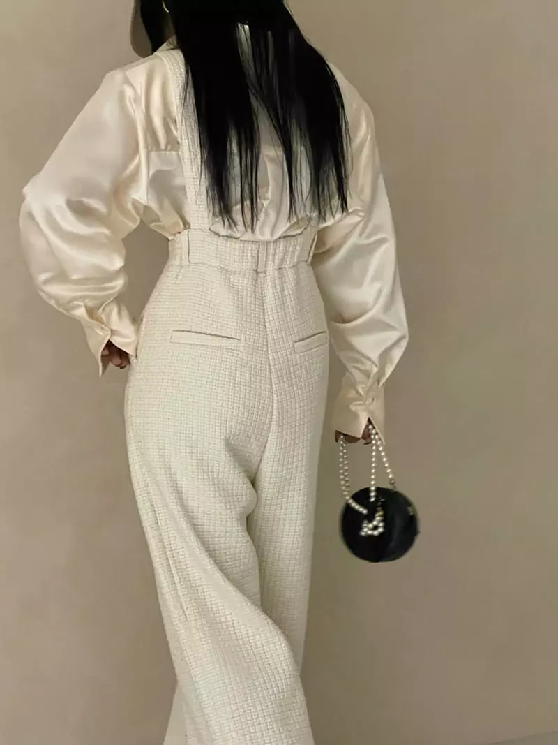 Auver_Fit - Korean Women Fashion - #momslook - Twid Dungarees Pants - 8