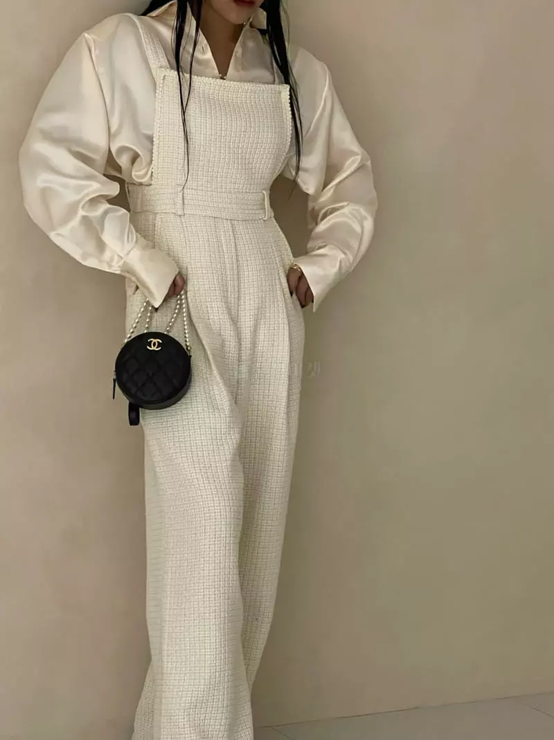 Auver_Fit - Korean Women Fashion - #momslook - Twid Dungarees Pants - 9