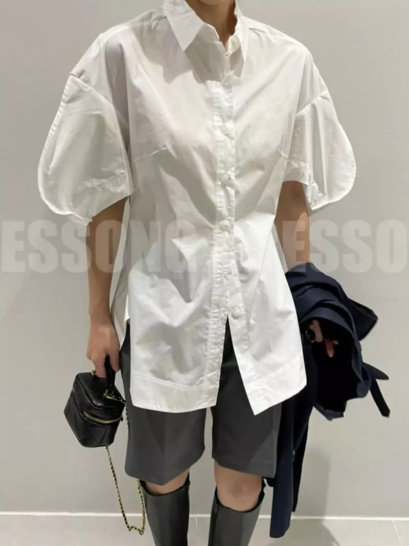 Auver_Fit - Korean Women Fashion - #momslook - Tulip Whole Shirt