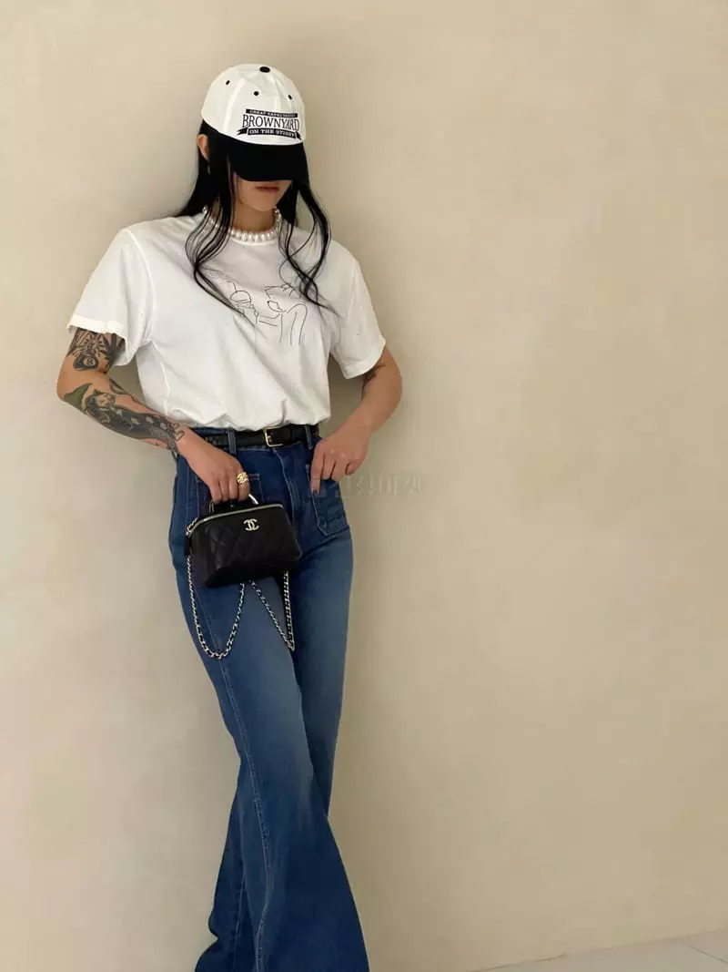 Auver_Fit - Korean Women Fashion - #momslook - Cat Peach Tee - 3