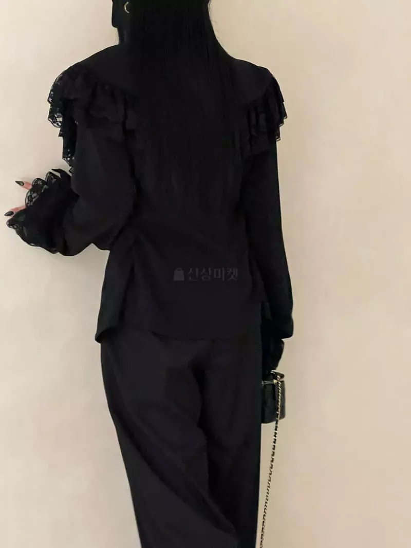 Auver_Fit - Korean Women Fashion - #momslook - Sailor Lace Blouse - 3
