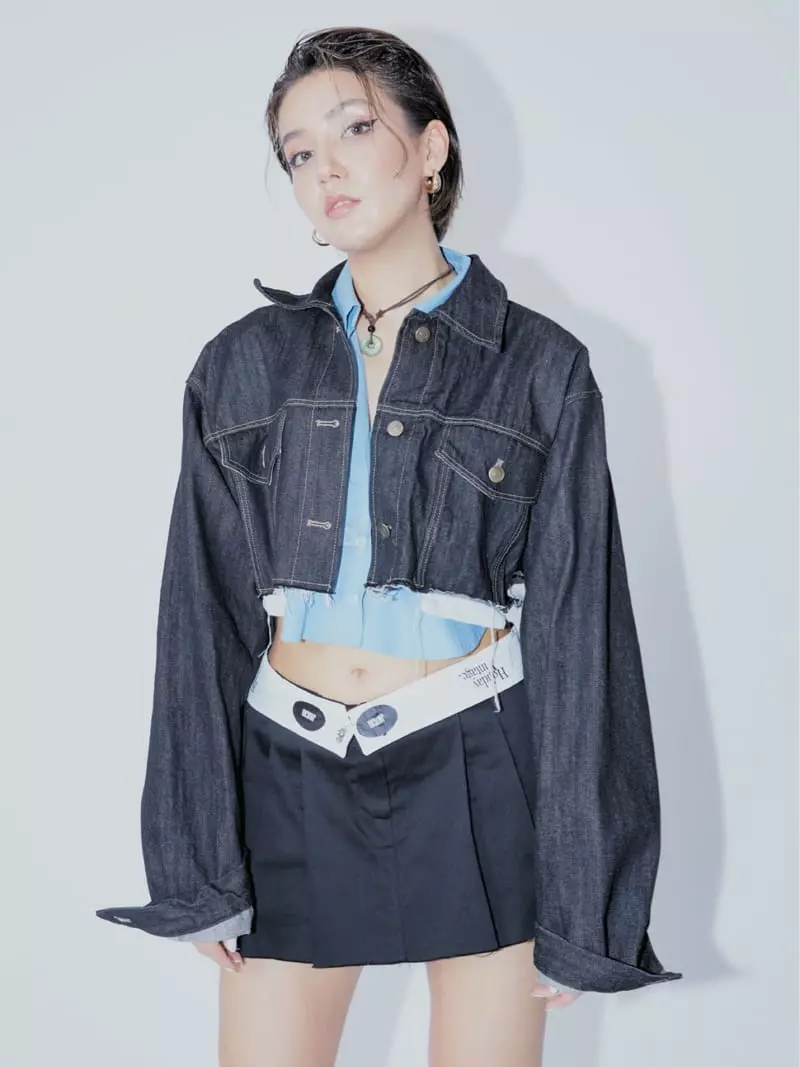 Auver_Fit - Korean Women Fashion - #womensfashion - Denim Crop Jacket - 4