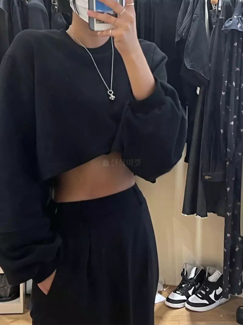 Auver_Fit - Korean Women Fashion - #pursuepretty - Crop Cross Sweatshirt - 9