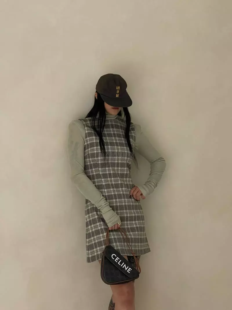 Auver_Fit - Korean Women Fashion - #pursuepretty - Vintage Check One-piece - 4