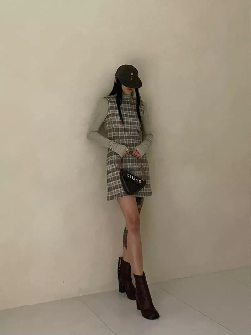 Auver_Fit - Korean Women Fashion - #thatsdarling - Vintage Check One-piece - 7