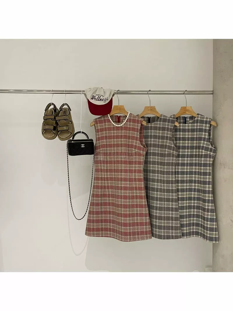 Auver_Fit - Korean Women Fashion - #thelittlethings - Vintage Check One-piece - 8