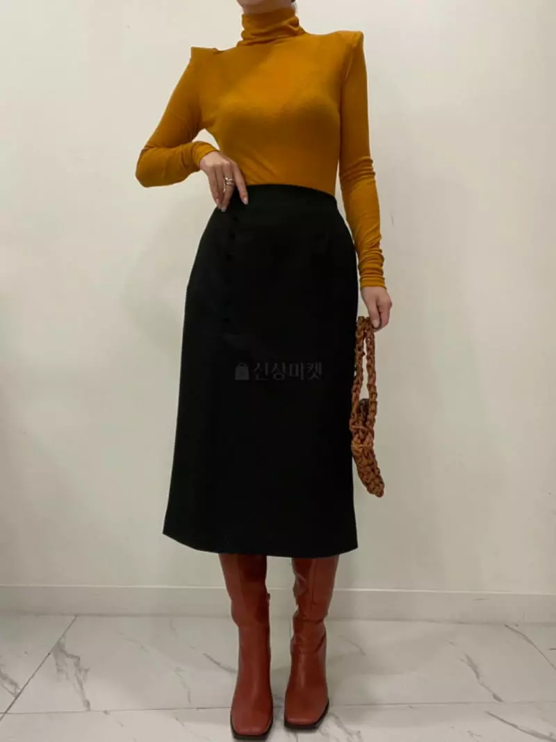 Auver_Fit - Korean Women Fashion - #thelittlethings - Button Skirt - 5