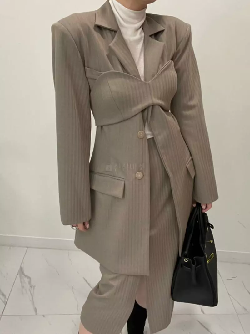 Auver_Fit - Korean Women Fashion - #womensfashion - Herringbone Top