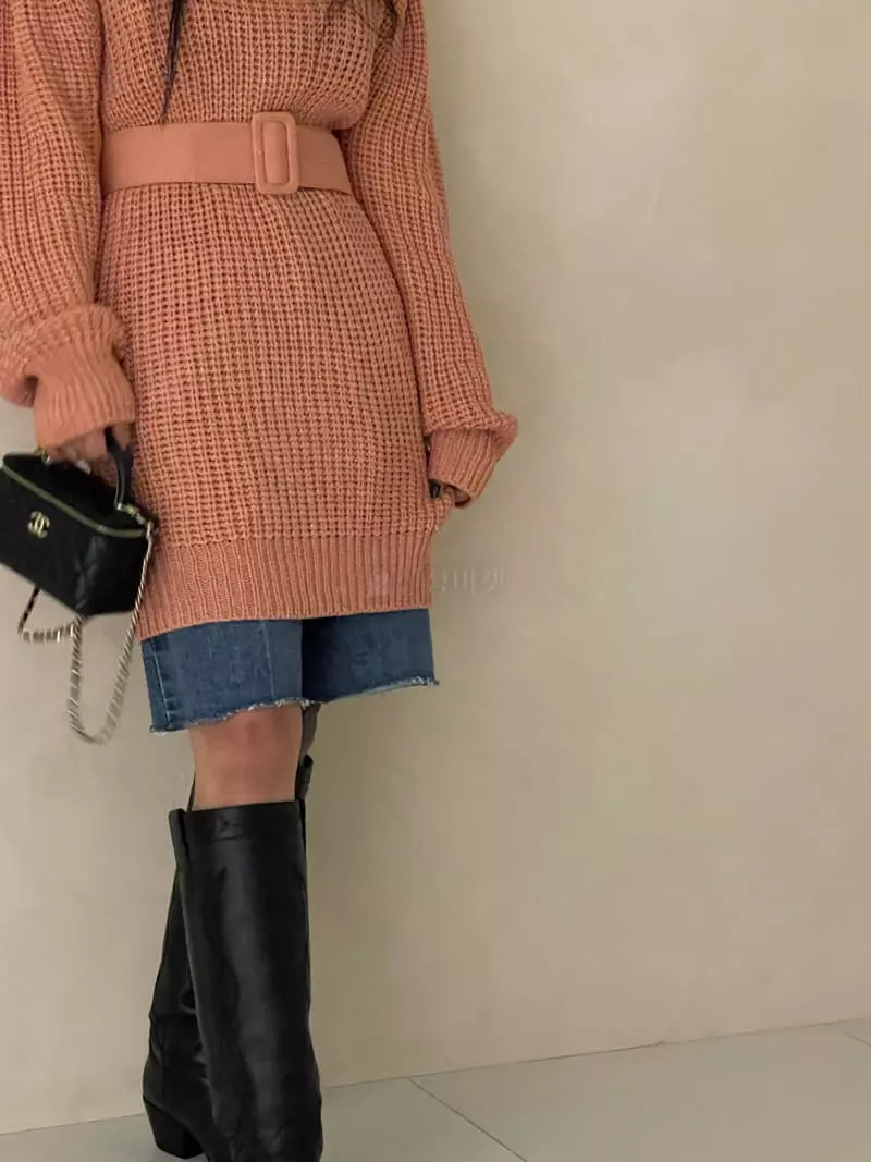 Auver_Fit - Korean Women Fashion - #womensfashion - Puff Belt One-piece - 6
