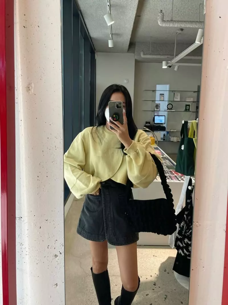 Auver_Fit - Korean Women Fashion - #womensfashion - Crop Cross Sweatshirt - 2