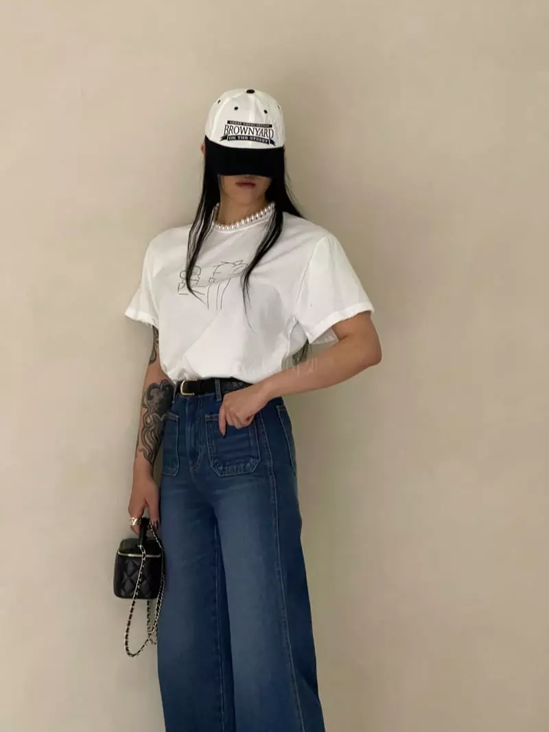 Auver_Fit - Korean Women Fashion - #womensfashion - Cat Peach Tee