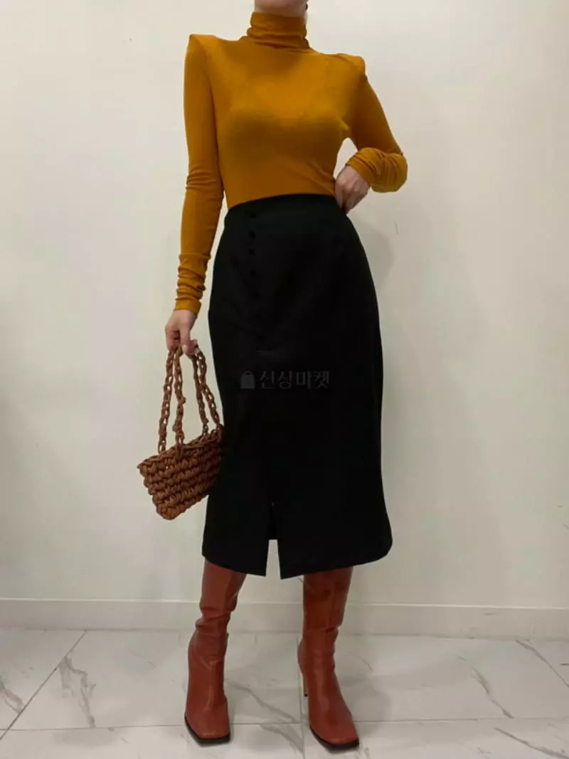 Auver_Fit - Korean Women Fashion - #womensfashion - Button Skirt - 7