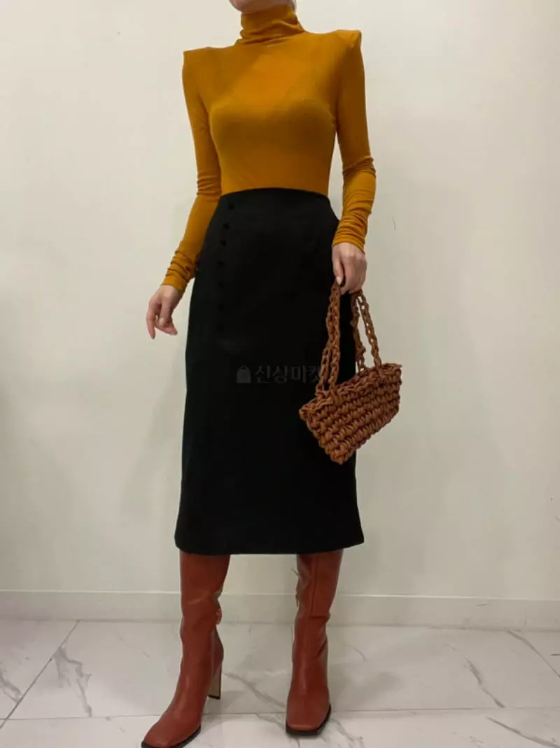 Auver_Fit - Korean Women Fashion - #womensfashion - Button Skirt - 9