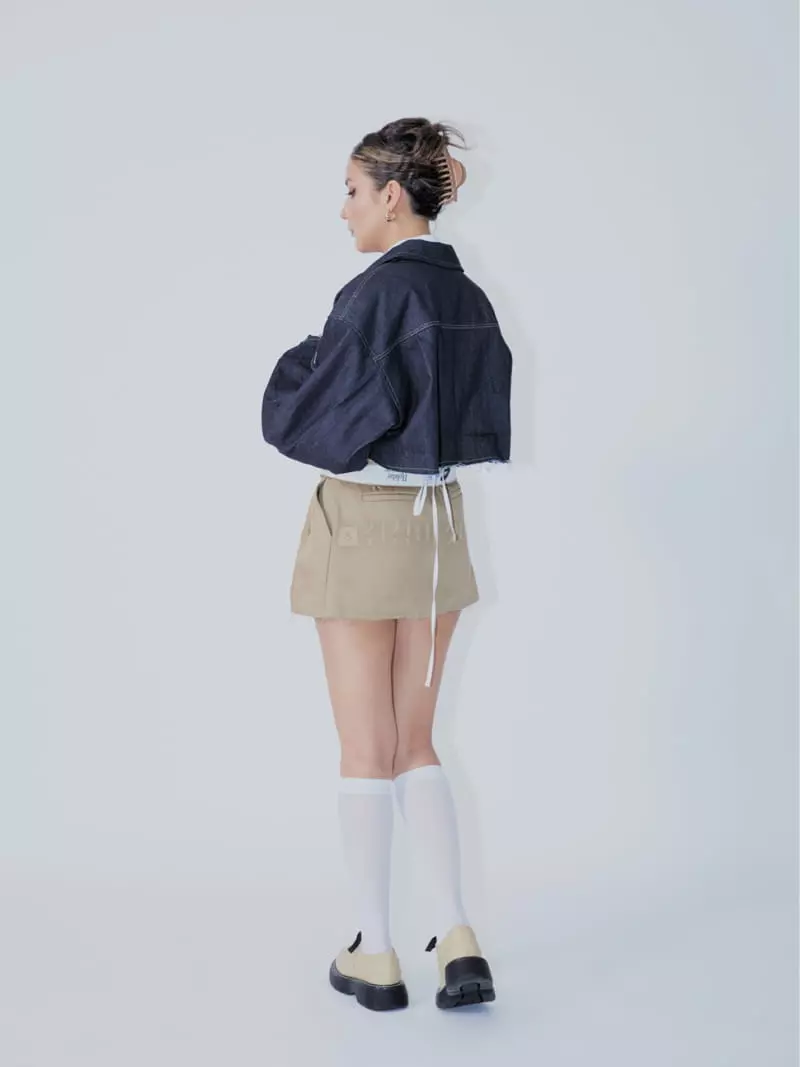 Auver_Fit - Korean Women Fashion - #womensfashion - Denim Crop Jacket