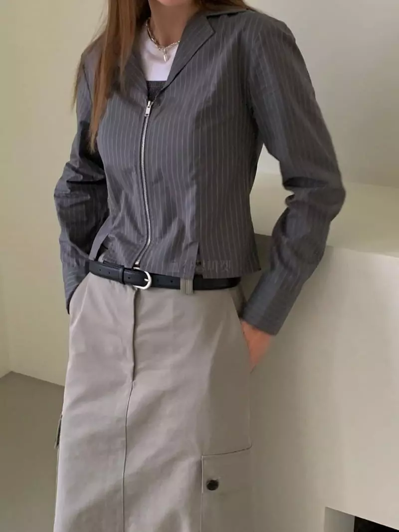Avecnous - Korean Women Fashion - #momslook - Alit Zip-up Shirt - 9