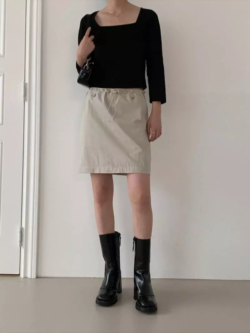 Avecnous - Korean Women Fashion - #romanticstyle - Two Way String Skirt - 7